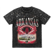 ARKANSAS RAZORBACKS DREAM BIG VINTAGE WASH RHINESTONE TEE