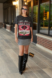 ARKANSAS RAZORBACKS DREAM BIG VINTAGE WASH RHINESTONE TEE