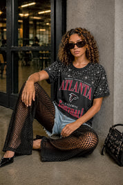ATLANTA FALCONS IN THE ZONE VINTAGE WASH RHINESTONE TEE