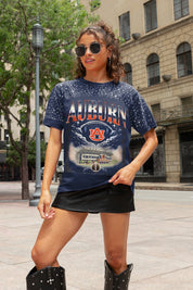 AUBURN TIGERS SKY'S THE LIMIT VINTAGE WASH RHINESTONE TEE