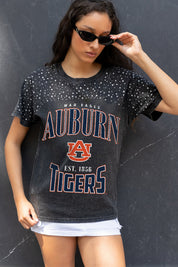 AUBURN TIGERS IN THE ZONE VINTAGE WASH RHINESTONE TEE
