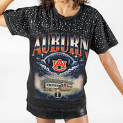 AUBURN TIGERS DREAM BIG VINTAGE WASH RHINESTONE TEE