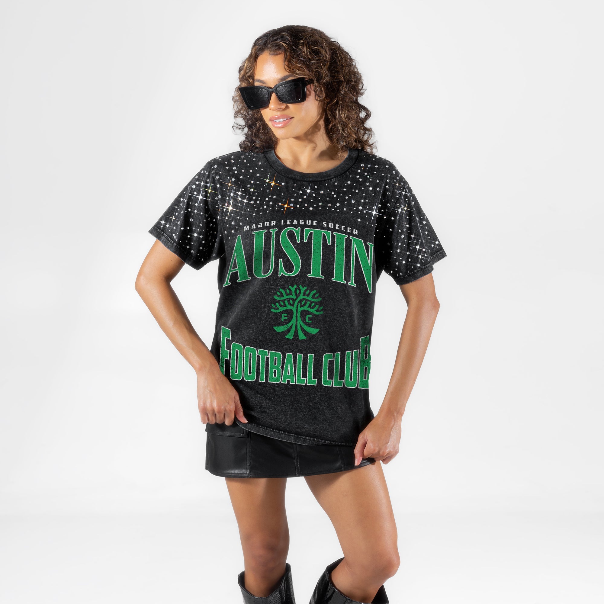 AUSTIN FC IN THE ZONE VINTAGE WASH RHINESTONE TEE