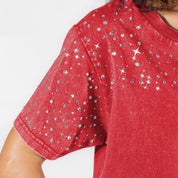 BUFFALO BILLS SKY'S THE LIMIT VINTAGE WASH RHINESTONE TEE