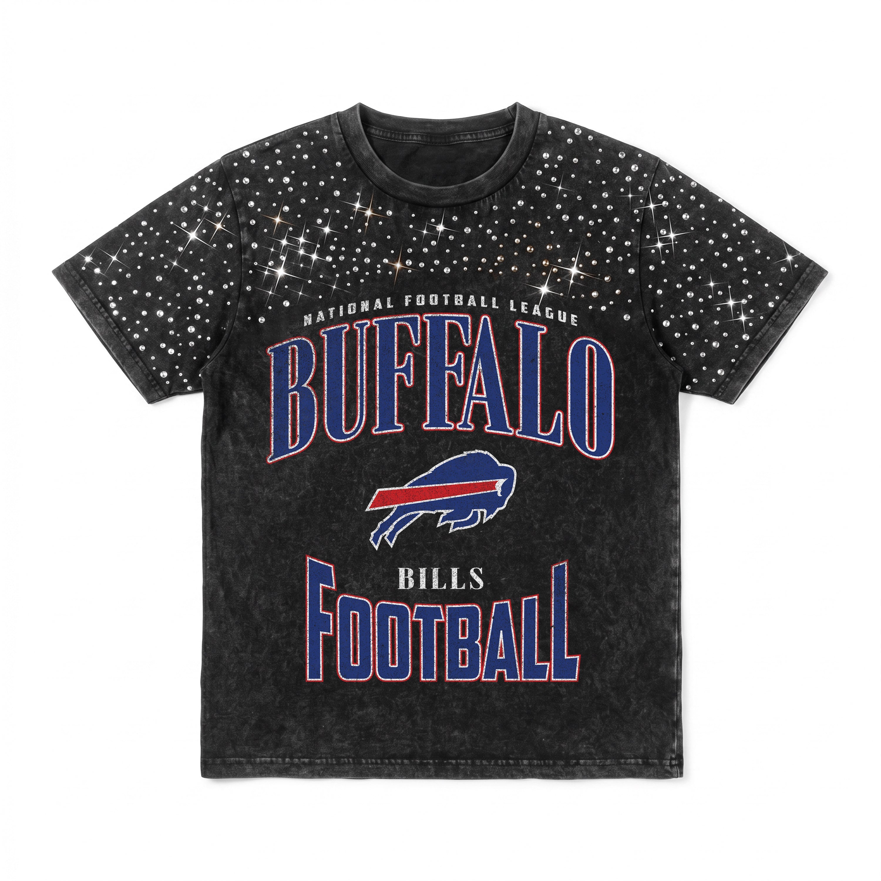 BUFFALO BILLS IN THE ZONE VINTAGE WASH RHINESTONE TEE
