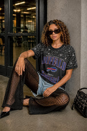 BUFFALO BILLS IN THE ZONE VINTAGE WASH RHINESTONE TEE