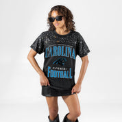 CAROLINA PANTHERS IN THE ZONE VINTAGE WASH RHINESTONE TEE