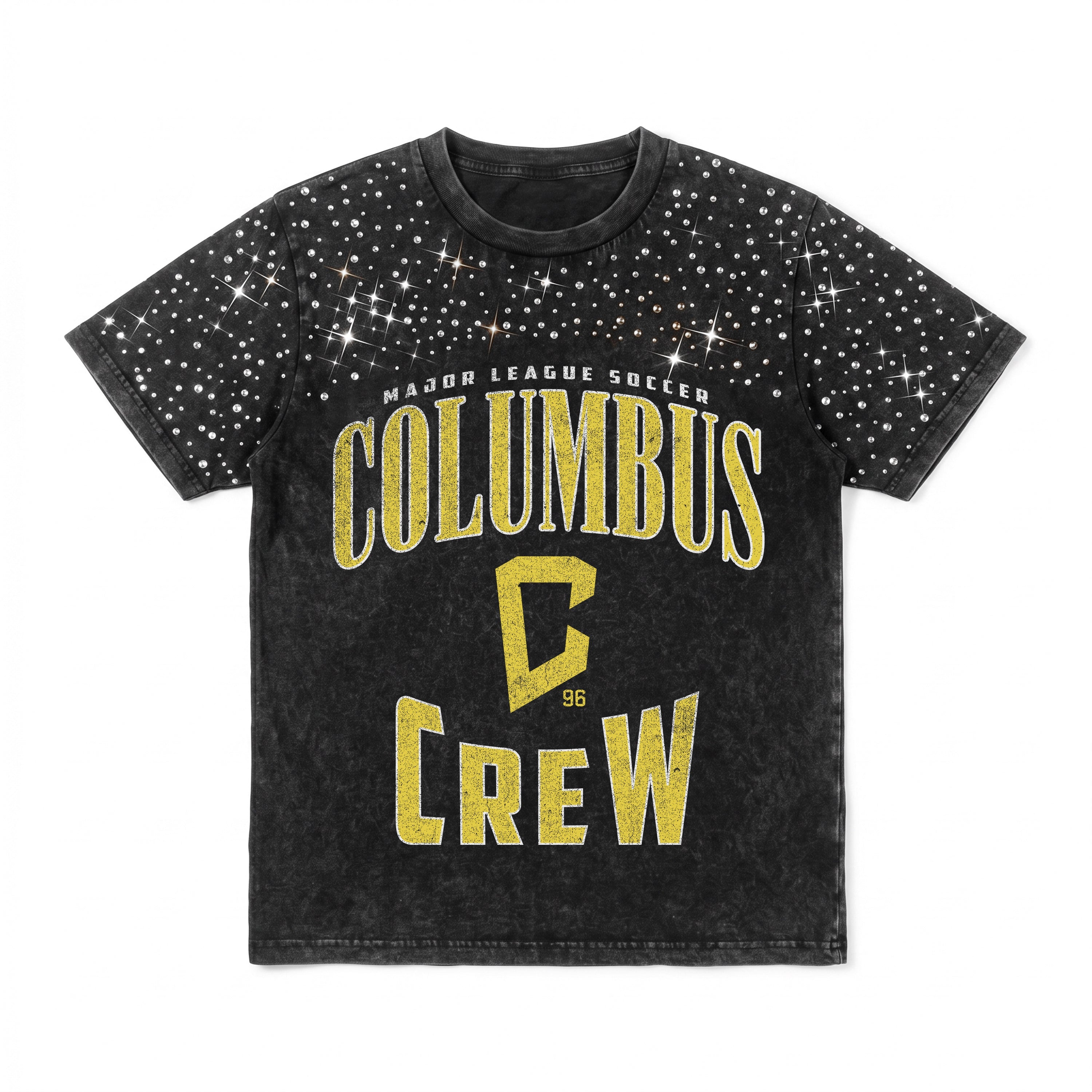 COLUMBUS CREW SC IN THE ZONE VINTAGE WASH RHINESTONE TEE
