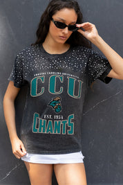 COASTAL CAROLINA CHANTICLEERS IN THE ZONE VINTAGE WASH RHINESTONE TEE