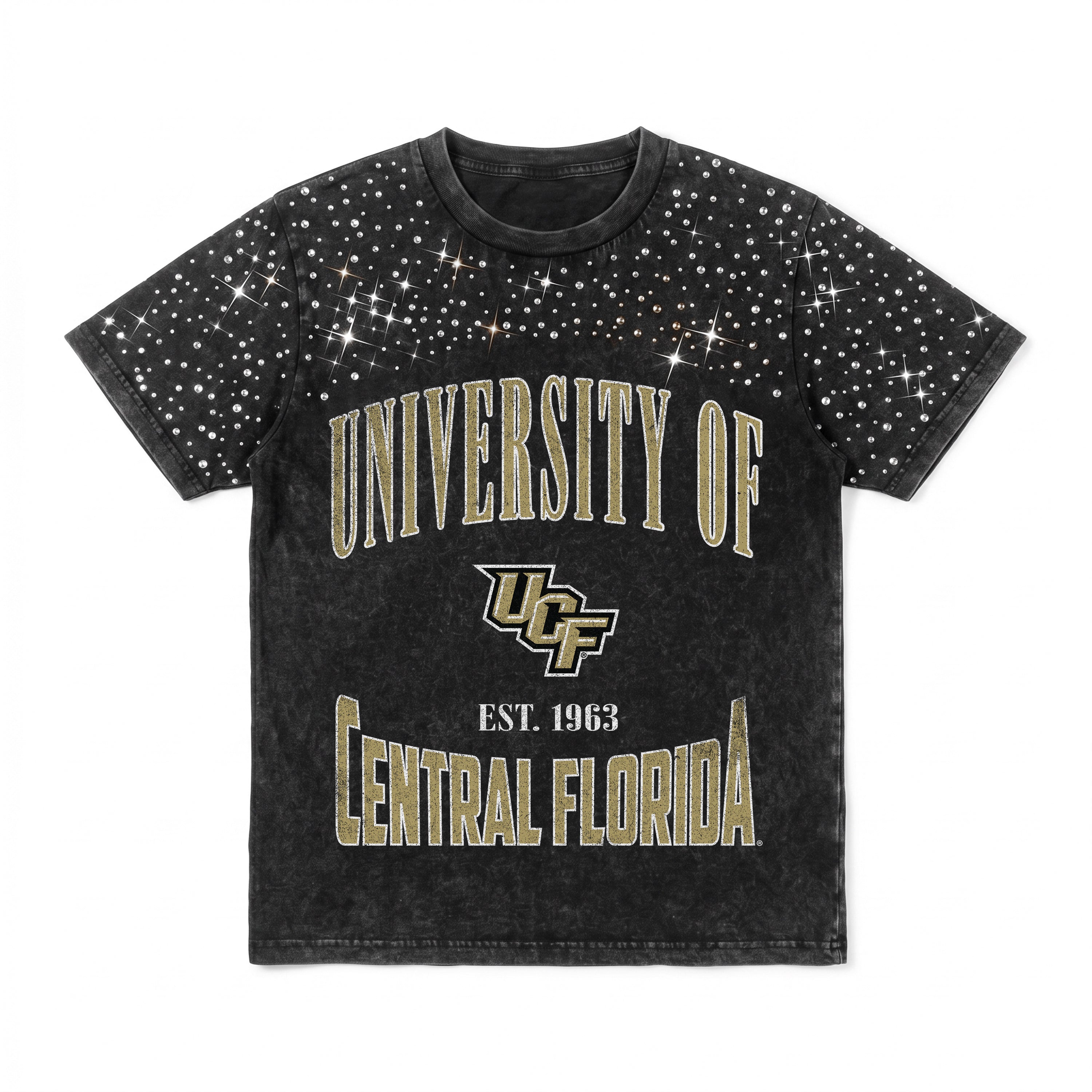 CENTRAL FLORIDA KNIGHTS IN THE ZONE VINTAGE WASH RHINESTONE TEE