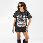 CINCINNATI BENGALS SKY'S THE LIMIT VINTAGE WASH RHINESTONE TEE
