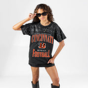 CINCINNATI BENGALS IN THE ZONE VINTAGE WASH RHINESTONE TEE
