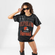 CLEVELAND BROWNS IN THE ZONE VINTAGE WASH RHINESTONE TEE