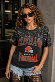 CLEVELAND BROWNS IN THE ZONE VINTAGE WASH RHINESTONE TEE