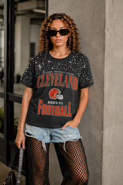 CLEVELAND BROWNS IN THE ZONE VINTAGE WASH RHINESTONE TEE
