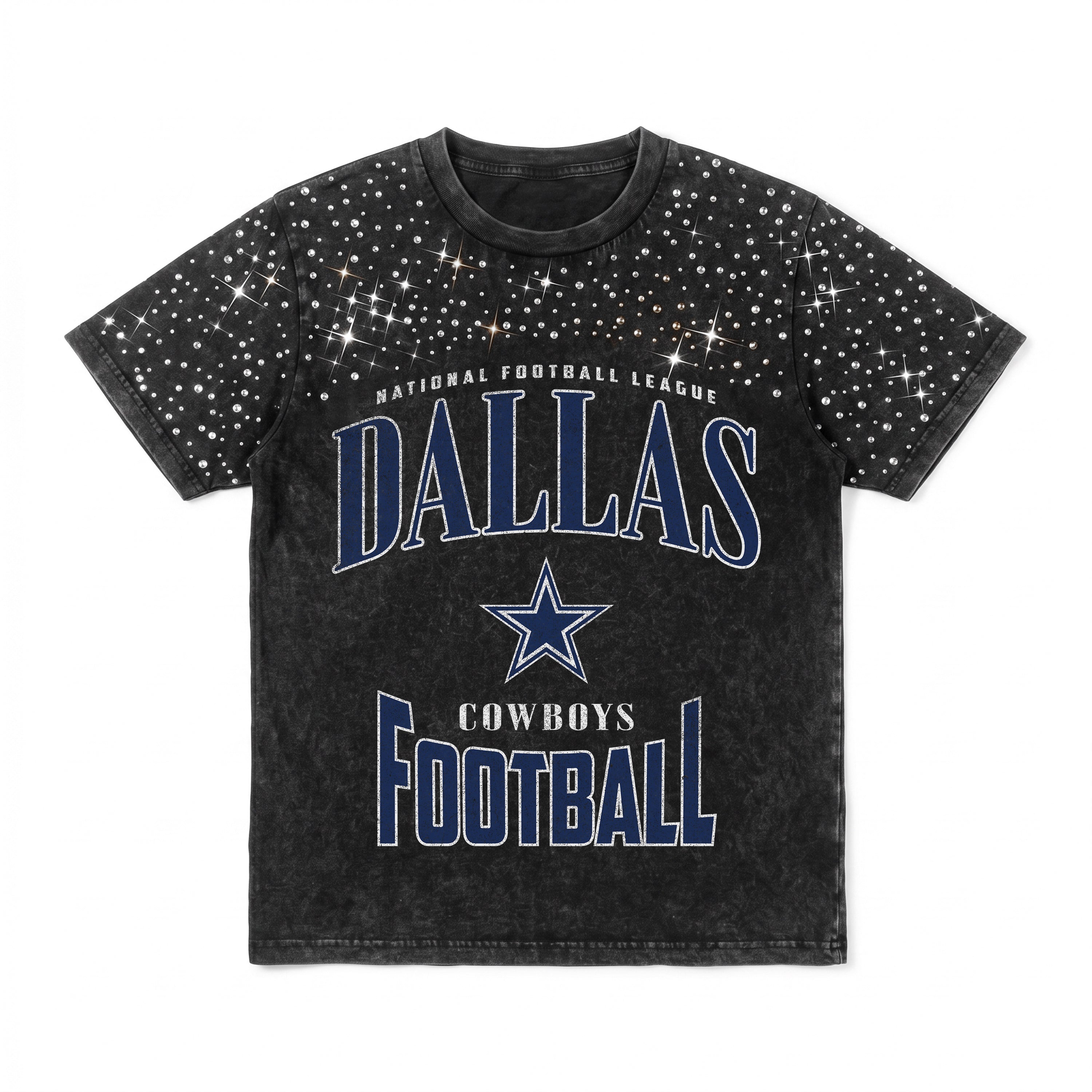 DALLAS COWBOYS IN THE ZONE VINTAGE WASH RHINESTONE TEE