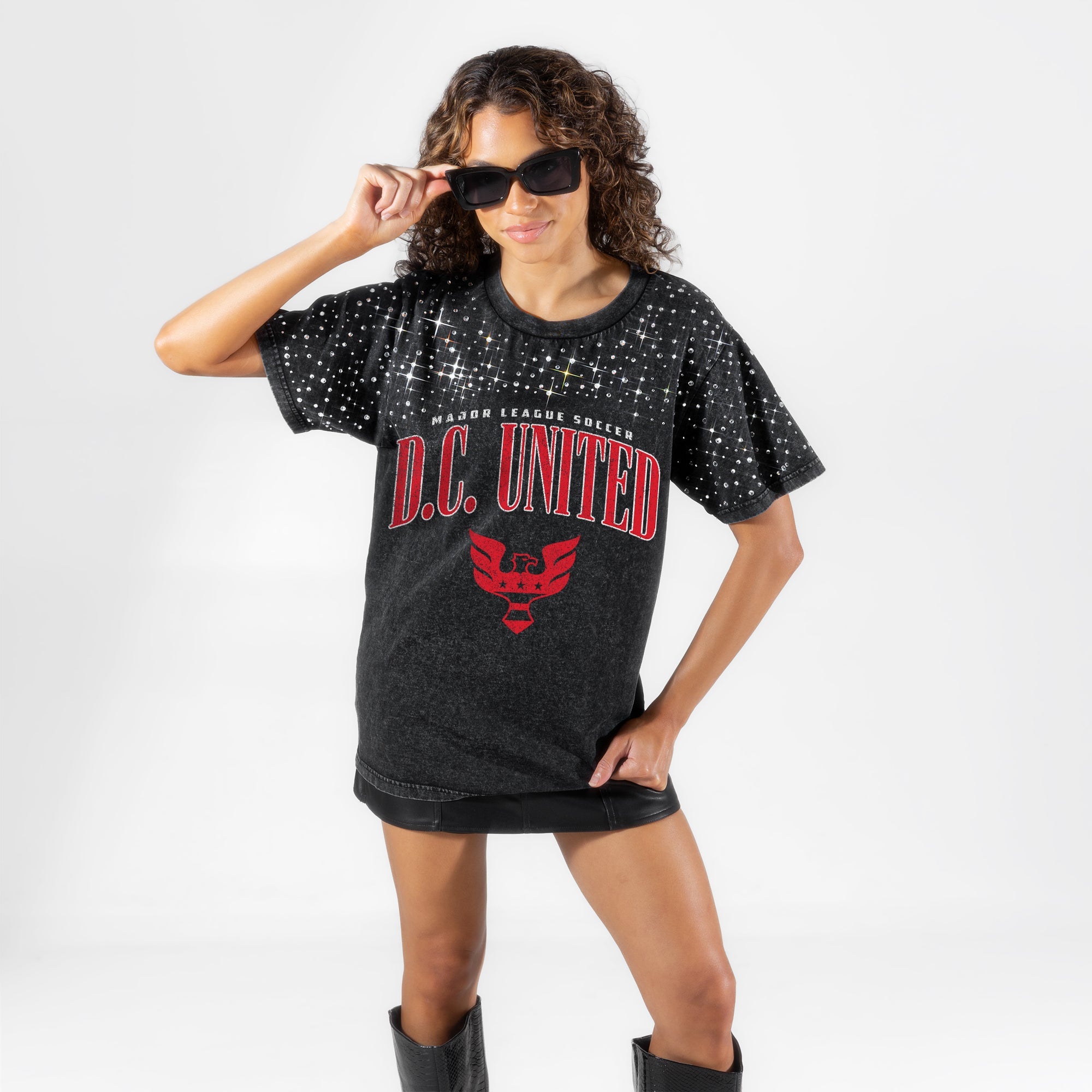 DC UNITED IN THE ZONE VINTAGE WASH RHINESTONE TEE