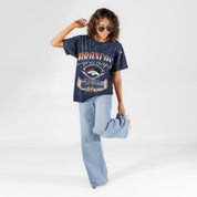 DENVER BRONCOS SKY'S THE LIMIT VINTAGE WASH RHINESTONE TEE