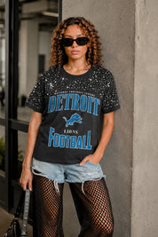 DETROIT LIONS IN THE ZONE VINTAGE WASH RHINESTONE TEE