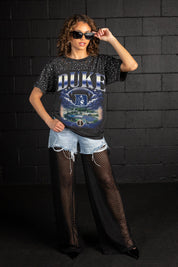 DUKE BLUE DEVILS SKY'S THE LIMIT VINTAGE WASH RHINESTONE TEE