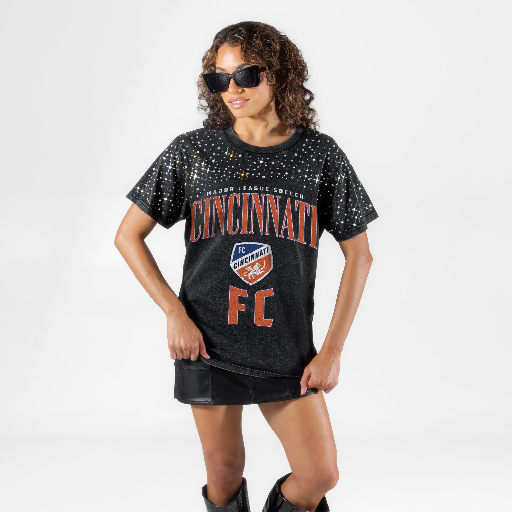 FC CINCINNATI IN THE ZONE VINTAGE WASH RHINESTONE TEE