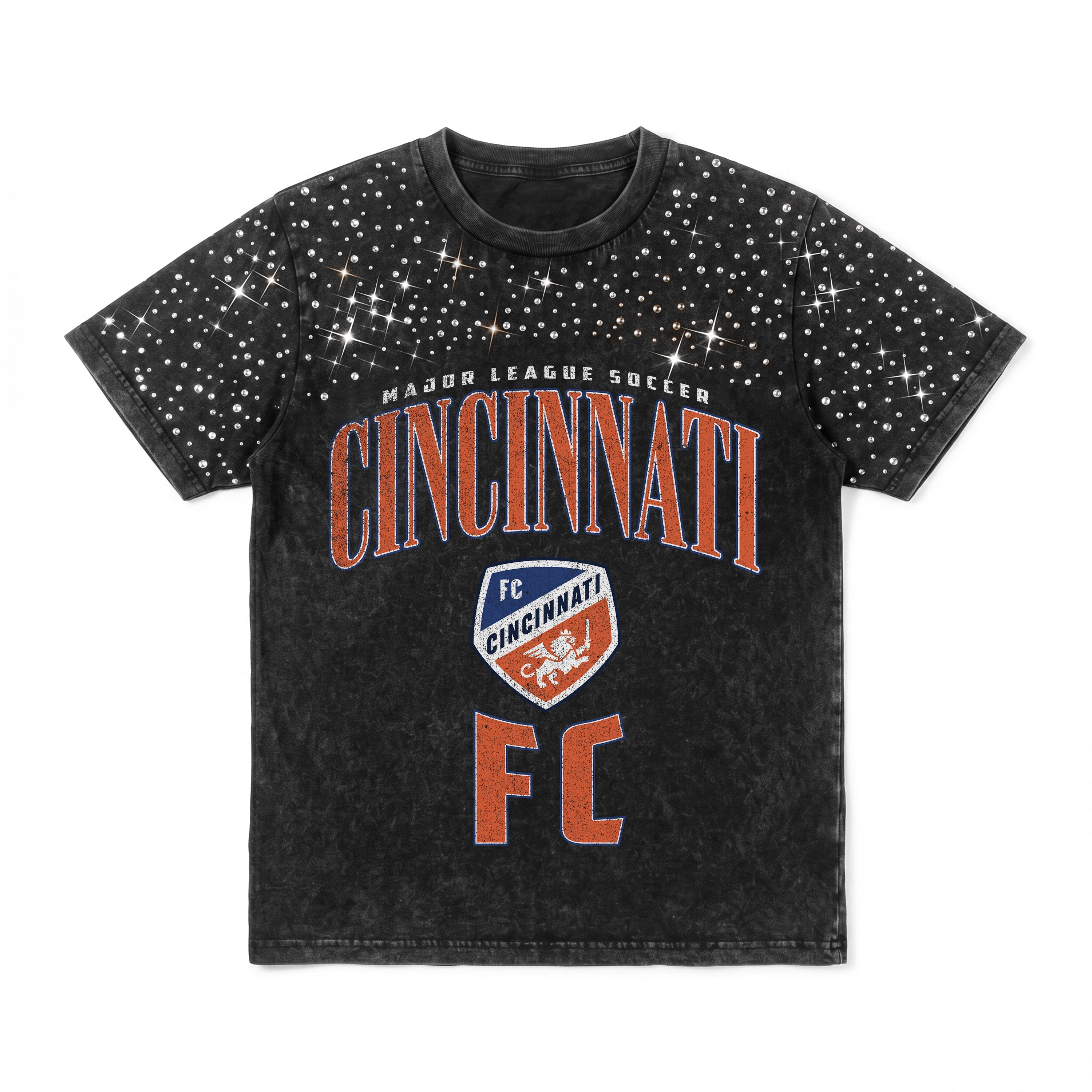 FC CINCINNATI IN THE ZONE VINTAGE WASH RHINESTONE TEE