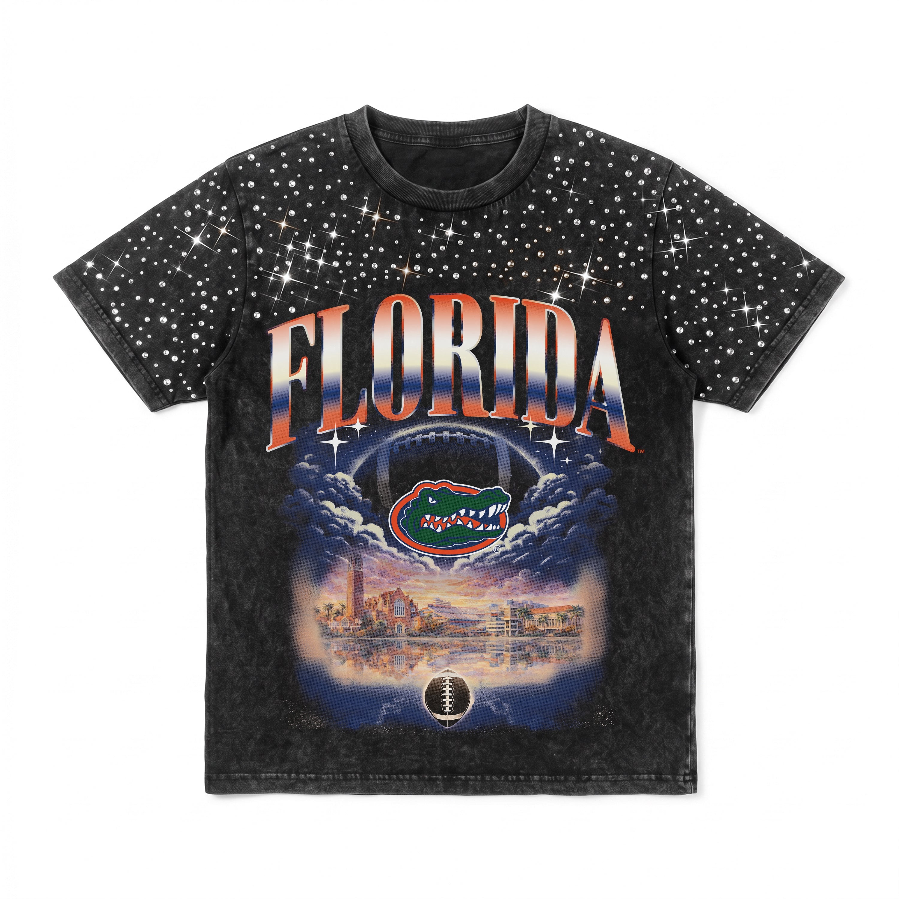 FLORIDA GATORS SKY'S THE LIMIT VINTAGE WASH RHINESTONE TEE