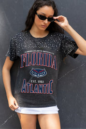 FLORIDA ATLANTIC OWLS IN THE ZONE VINTAGE WASH RHINESTONE TEE