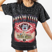 FRESNO STATE BULLDOGS DREAM BIG VINTAGE WASH RHINESTONE TEE