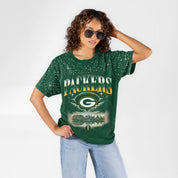 GREEN BAY PACKERS SKY'S THE LIMIT VINTAGE WASH RHINESTONE TEE