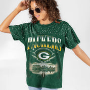 GREEN BAY PACKERS SKY'S THE LIMIT VINTAGE WASH RHINESTONE TEE