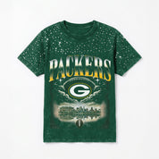 GREEN BAY PACKERS SKY'S THE LIMIT VINTAGE WASH RHINESTONE TEE