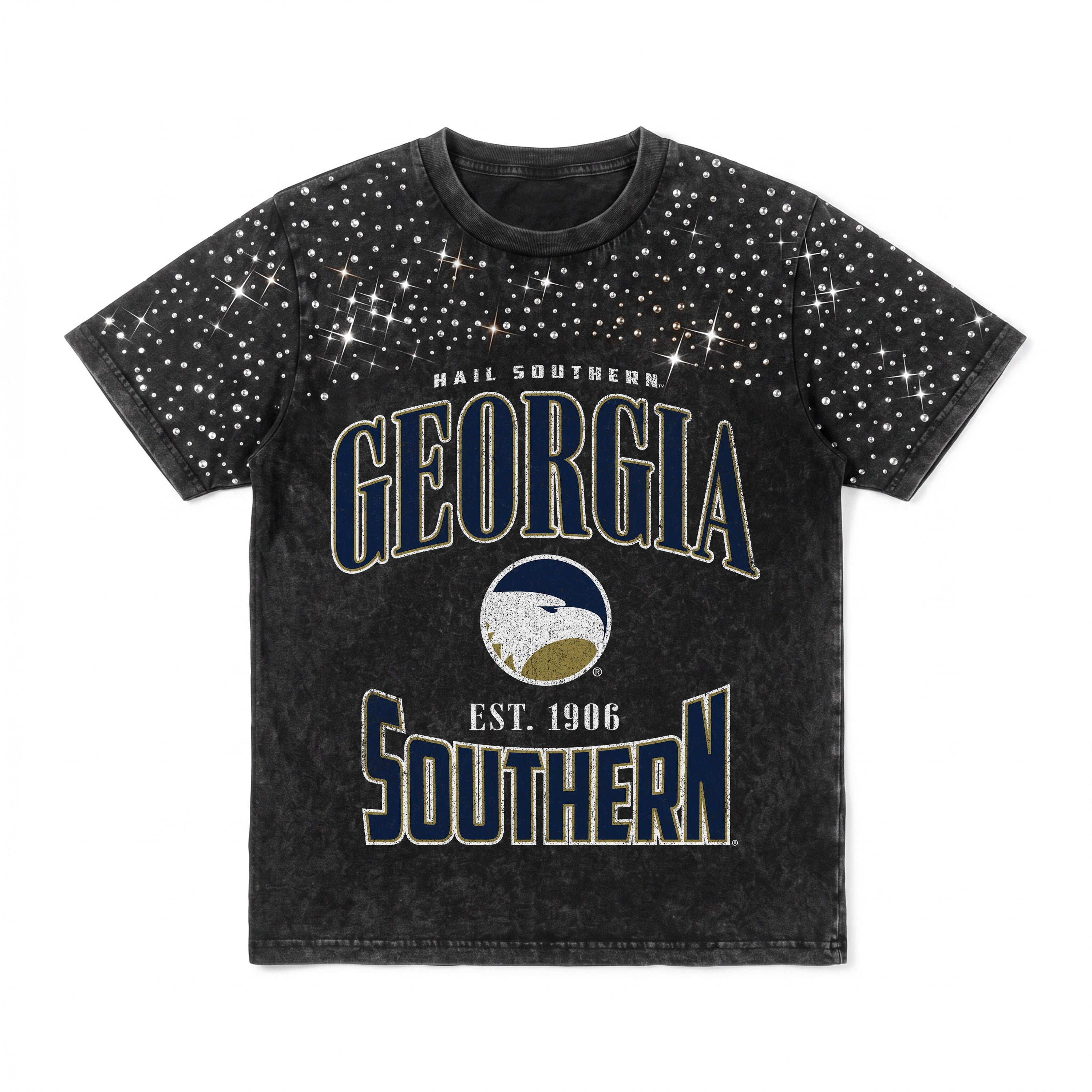 GEORGIA SOUTHERN EAGLES IN THE ZONE VINTAGE WASH RHINESTONE TEE