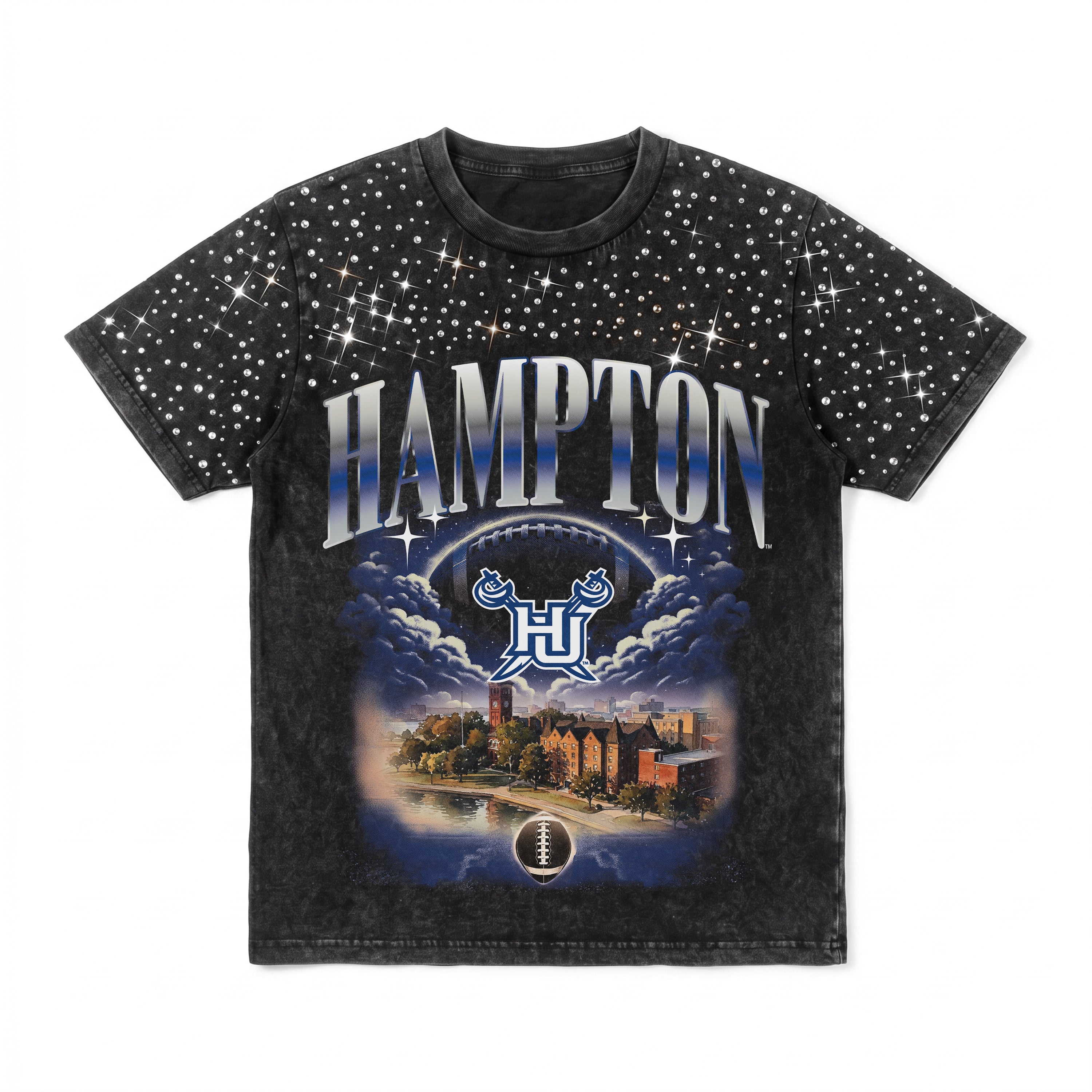 HAMPTON PIRATES SKY'S THE LIMIT VINTAGE WASH RHINESTONE TEE