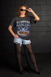 HAMPTON PIRATES SKY'S THE LIMIT VINTAGE WASH RHINESTONE TEE