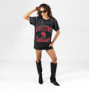 HOUSTON COUGARS IN THE ZONE VINTAGE WASH RHINESTONE TEE