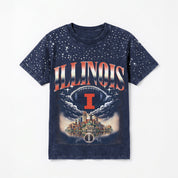 ILLINOIS FIGHTING ILLINI SKY'S THE LIMIT VINTAGE WASH RHINESTONE TEE