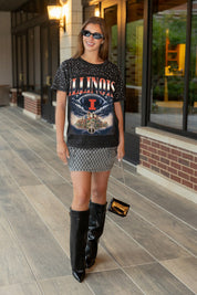 ILLINOIS FIGHTING ILLINI DREAM BIG VINTAGE WASH RHINESTONE TEE