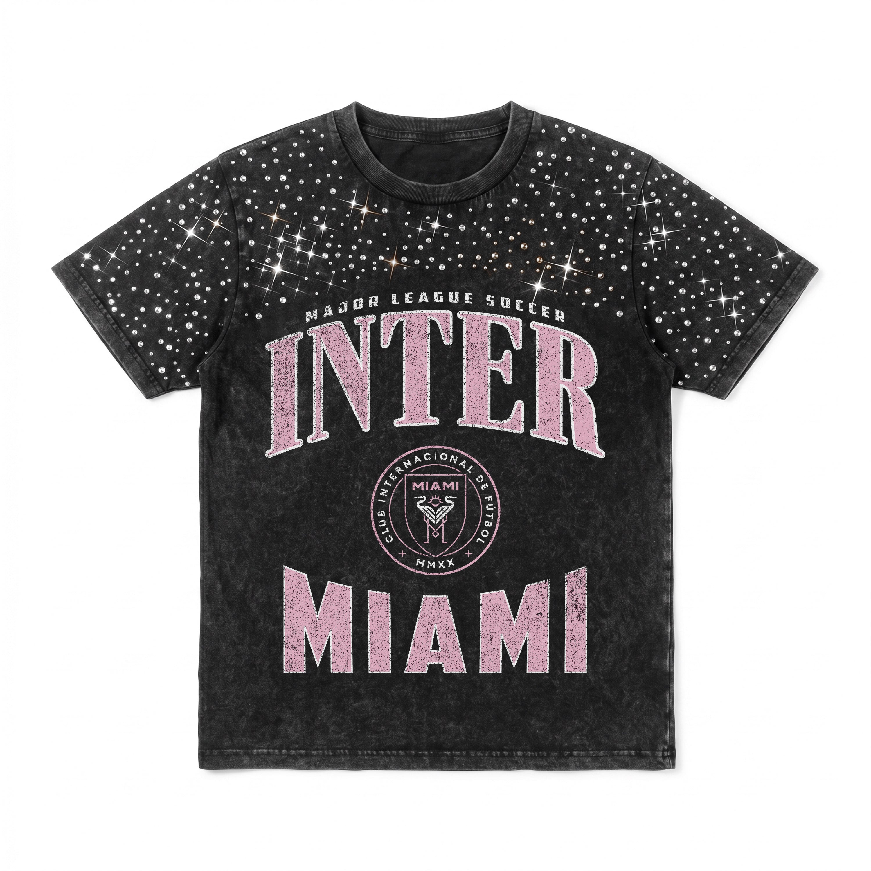 INTER MIAMI CF IN THE ZONE VINTAGE WASH RHINESTONE TEE