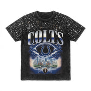 INDIANAPOLIS COLTS SKY'S THE LIMIT VINTAGE WASH RHINESTONE TEE