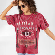 INDIANA HOOSIERS SKY'S THE LIMIT VINTAGE WASH RHINESTONE TEE