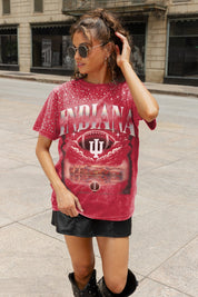 INDIANA HOOSIERS SKY'S THE LIMIT VINTAGE WASH RHINESTONE TEE
