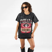 INDIANA HOOSIERS DREAM BIG VINTAGE WASH RHINESTONE TEE