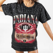 INDIANA HOOSIERS DREAM BIG VINTAGE WASH RHINESTONE TEE