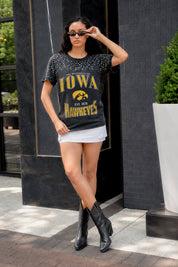 IOWA HAWKEYES IN THE ZONE VINTAGE WASH RHINESTONE TEE