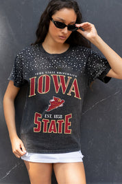 IOWA STATE CYCLONES IN THE ZONE VINTAGE WASH RHINESTONE TEE