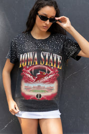IOWA STATE CYCLONES DREAM BIG VINTAGE WASH RHINESTONE TEE
