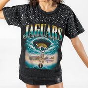 JACKSONVILLE JAGUARS SKY'S THE LIMIT VINTAGE WASH RHINESTONE TEE