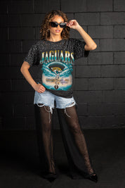 JACKSONVILLE JAGUARS SKY'S THE LIMIT VINTAGE WASH RHINESTONE TEE