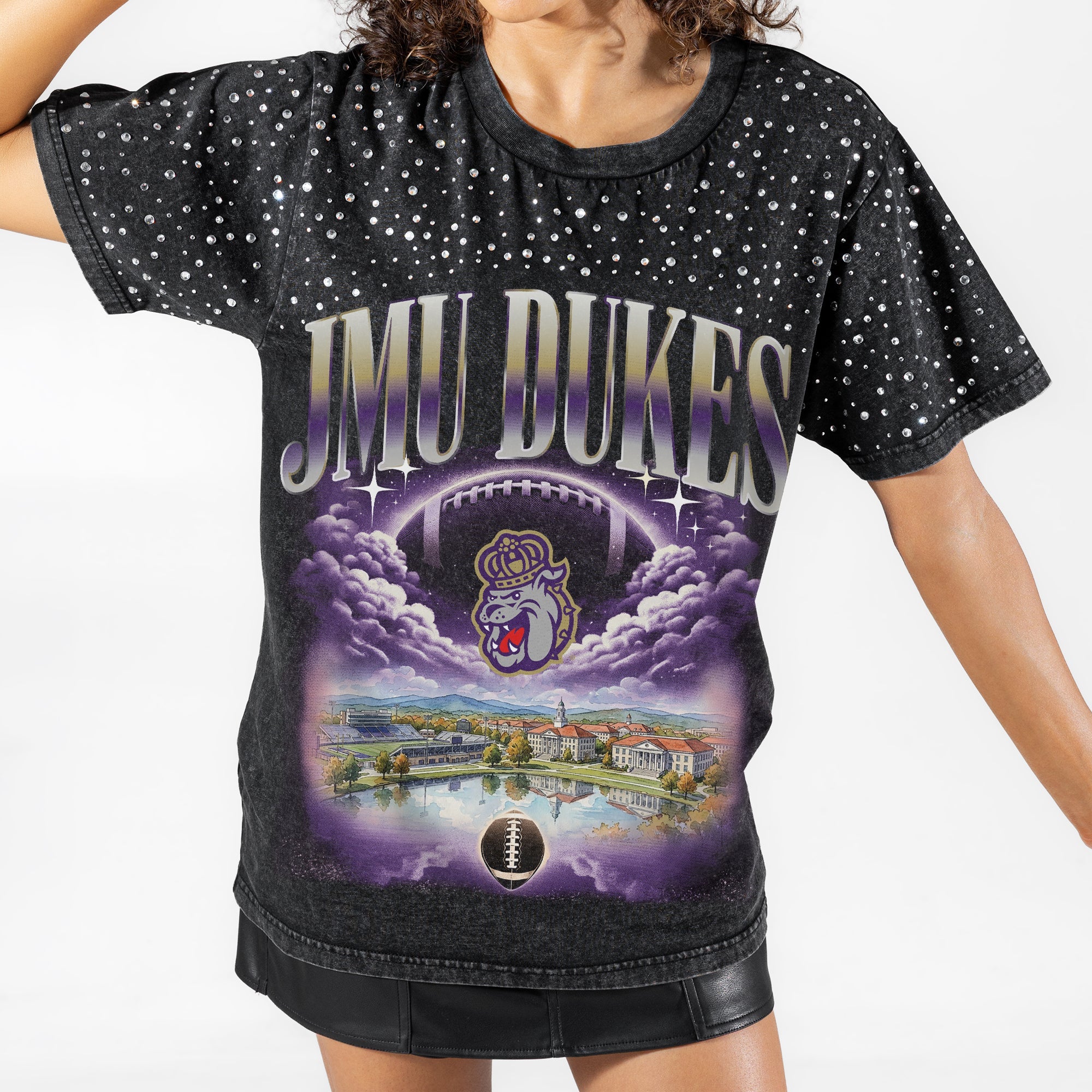 JAMES MADISON DUKES SKY'S THE LIMIT VINTAGE WASH RHINESTONE TEE